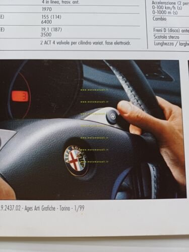 Alfa Romeo 156 modelli 1999 depliant italiano originale