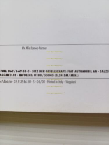Alfa Romeo 156 modelli 2000-01 2 depliant italiano