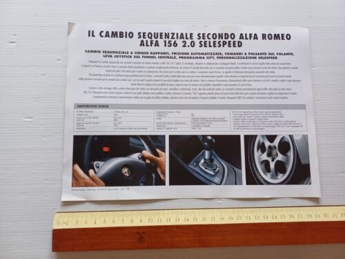 Alfa Romeo 156 Selespeed 1999 depliant originale italiano