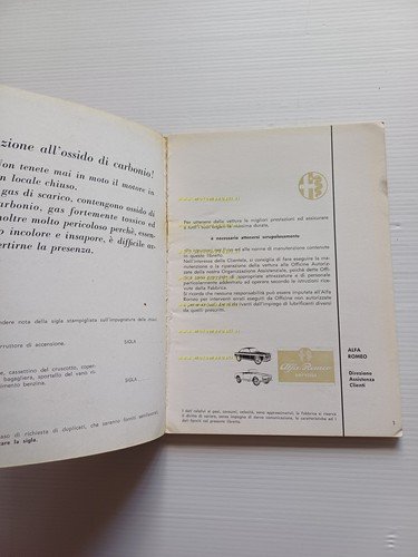 Alfa Romeo 1600 Sprint - Spider 1962 manuale uso manutenzione …