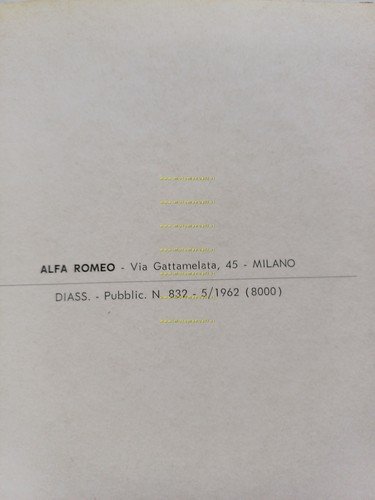 Alfa Romeo 1600 Sprint - Spider 1962 manuale uso manutenzione …
