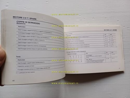 Alfa Romeo 164 modelli 1987 manuale officina caratteristiche prescriz. tecniche