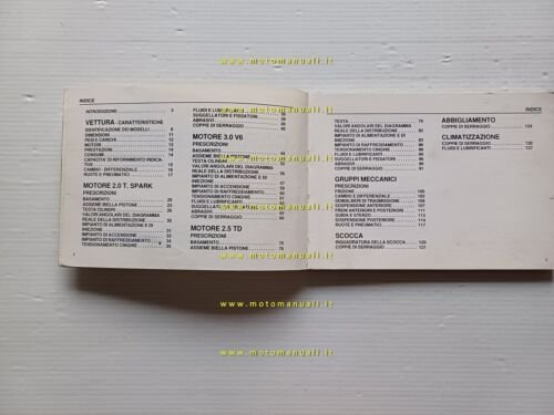 Alfa Romeo 164 modelli 1987 manuale officina caratteristiche prescriz. tecniche