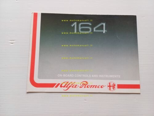Alfa Romeo 164 On Board Controls Instruments 1988 ALLEGATO manuale …