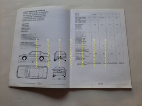Alfa Romeo 164 T.Spark-V6-Quadrifoglio 1992 Product Bulletin manuale no depliant