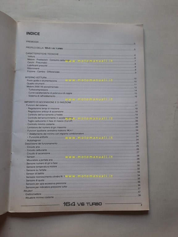 Alfa Romeo 164 V6 Turbo 1990 Product Bulletin manuale no …