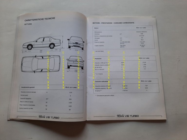 Alfa Romeo 164 V6 Turbo 1990 Product Bulletin manuale no …