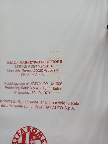 Alfa Romeo 166 1998-99 manuale officina originale Procedure Riparazioni vol. …
