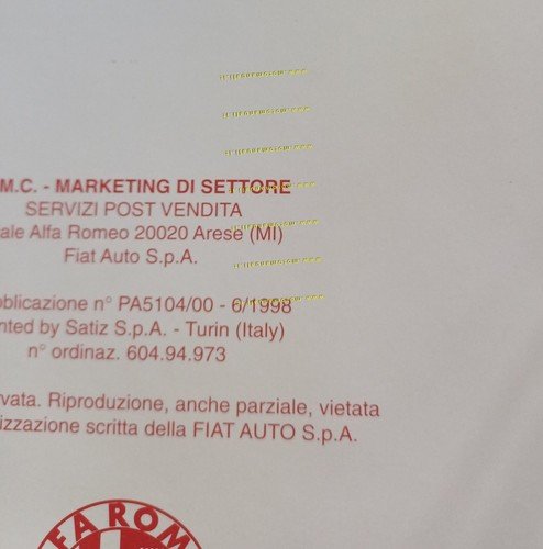 Alfa Romeo 166 1998-99 manuale officina Tutti gli Schemi Elettrici …