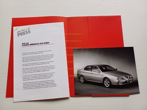 Alfa Romeo 166 presentazione anteprima 1998 cartella stampa originale