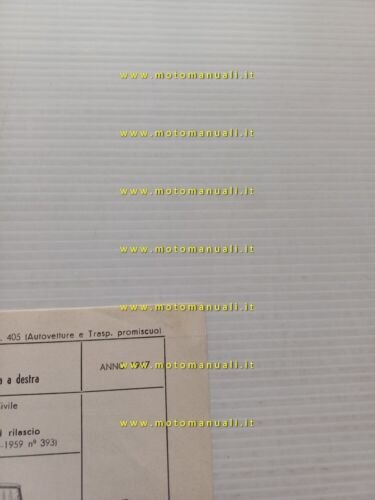 Alfa Romeo 1750 Berlina 105.48 1967 scheda omologazione DGM Motorizz. …