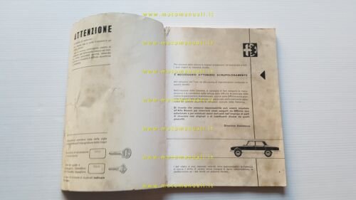 Alfa Romeo 1750 Berlina 1968 manuale uso manutenzione libretto originale