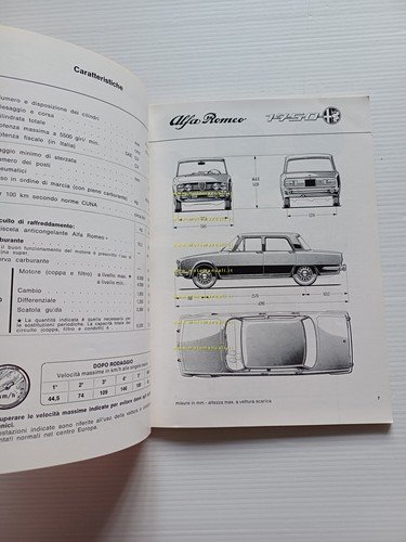 Alfa Romeo 1750 Berlina 1970 manuale uso manutenzione libretto originale