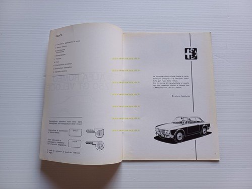 Alfa Romeo 1750 GT Veloce 1970 ALLEGATO manuale uso manutenzione …
