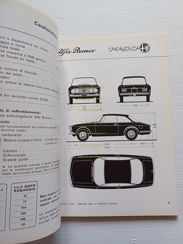 Alfa Romeo 1750 GT Veloce 1970 manuale uso manutenzione libretto …