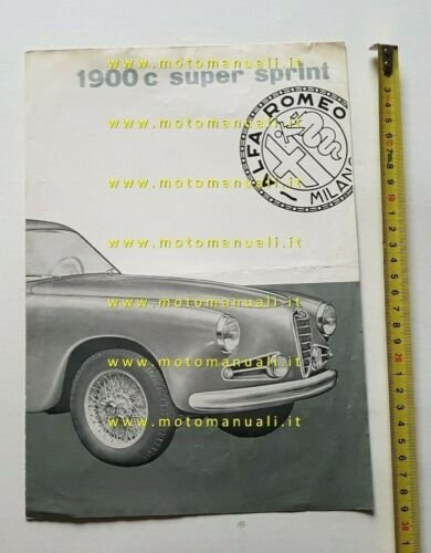 Alfa Romeo 1900 c Super Sprint 1955 depliant epoca originale …