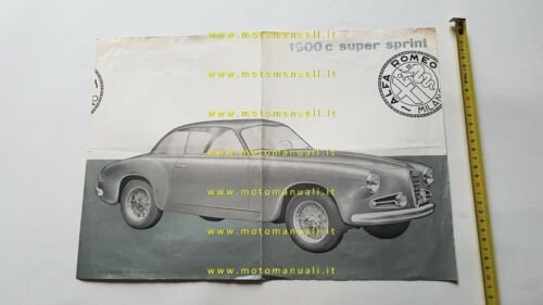 Alfa Romeo 1900 c Super Sprint 1955 depliant epoca originale …