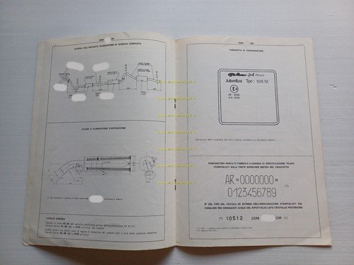 Alfa Romeo 2000 Berlina 105.12 1971 scheda omologazione DGM Motor. …