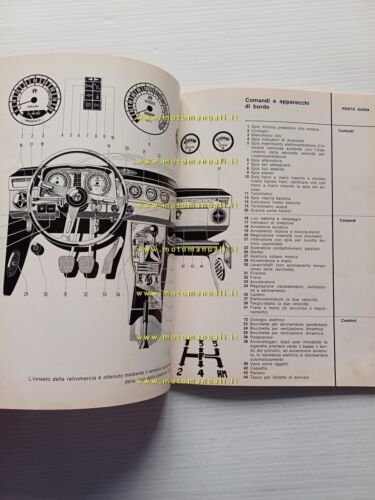 Alfa Romeo 2000 Berlina 1971 manuale uso manutenzione originale ITALIANO