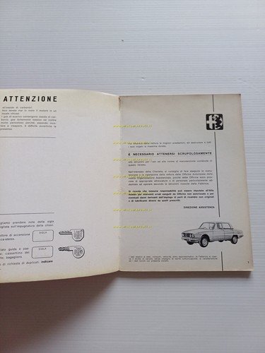 Alfa Romeo 2000 Berlina 1972 manuale uso manutenzione originale