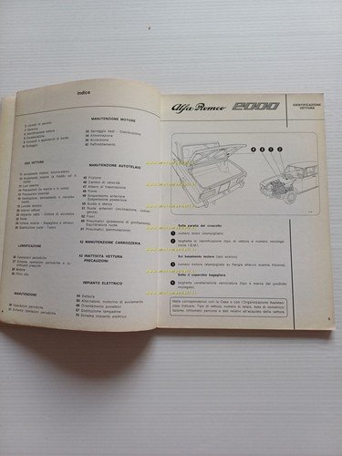 Alfa Romeo 2000 Berlina 1972 manuale uso manutenzione originale