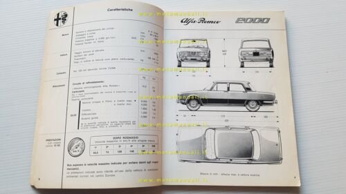 Alfa Romeo 2000 Berlina 1973 manuale uso manutenzione libretto originale