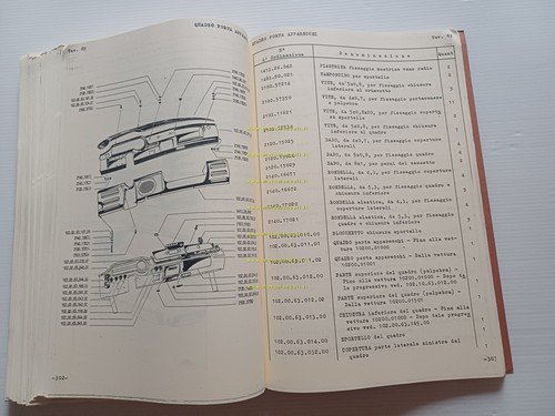Alfa Romeo 2000 berlina spider 1959 COPIA catalogo ricambi