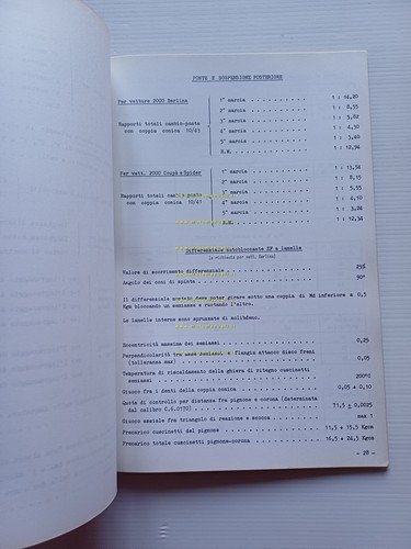 Alfa Romeo 2000-GT -Spider Veloce 1971 manuale officina caratteristiche tecniche