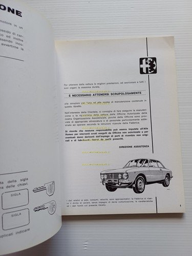 Alfa Romeo 2000 GT Veloce 1971 manuale uso manutenzione libretto …