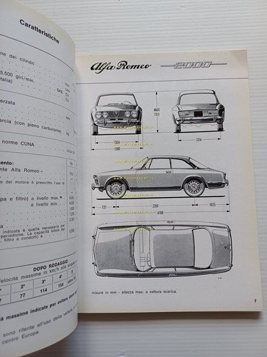 Alfa Romeo 2000 GT Veloce 1971 manuale uso manutenzione libretto …