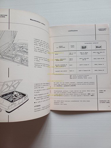 Alfa Romeo 2000 Spider Veloce 1971 manuale uso manutenzione libretto …