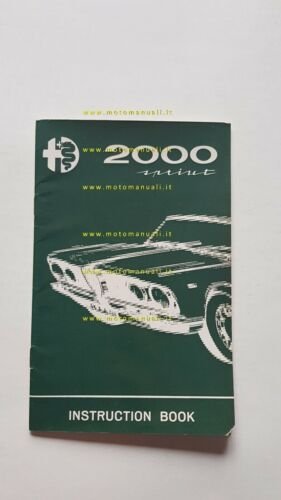 Alfa Romeo 2000 Sprint 1962 manuale uso manutenzione inglese ENGLISH …