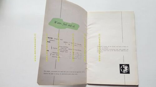 Alfa Romeo 2000 Sprint 1962 manuale uso manutenzione inglese ENGLISH …