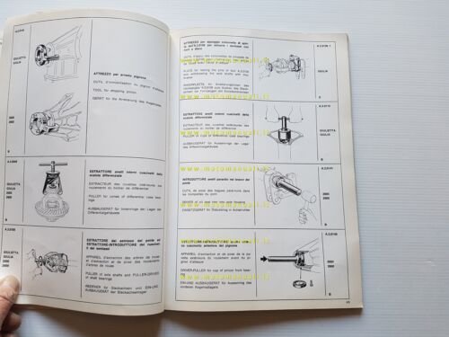 Alfa Romeo 2600 2000 Giulietta Giulia 1966 catalogo attezzi speciali …