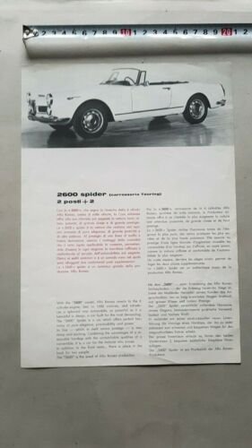 Alfa Romeo 2600 Spider Touring depliant originale brochure