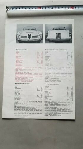Alfa Romeo 2600 Spider Touring depliant originale brochure