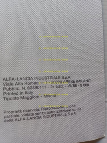 Alfa Romeo 33 1.8 TD 1988 manuale uso manutenzione libretto …