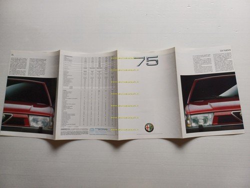 Alfa Romeo 75 modelli 1988 depliant italiano originale