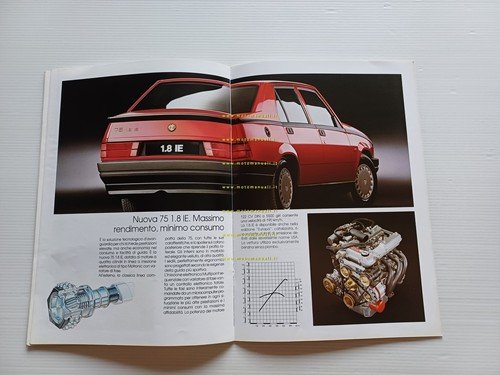 Alfa Romeo 75 tutti modelli 1991 depliant italiano originale