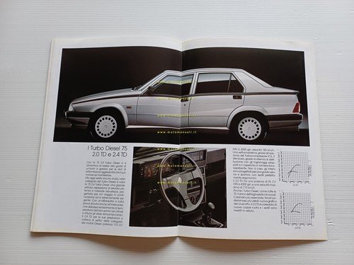 Alfa Romeo 75 tutti modelli 1991 depliant italiano originale