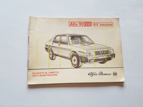 Alfa Romeo 90 2.0 6V IE 1984 ALLEGATO originale manuale …