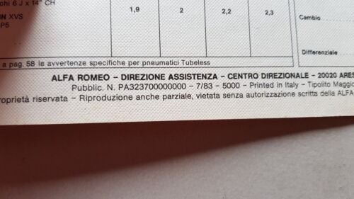 Alfa Romeo Alfa 6 2.5 1983 manuale uso originale owner's …