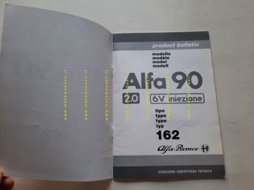Alfa Romeo Alfa 90 6V Iniezione 1985 Product Bulletin manuale …