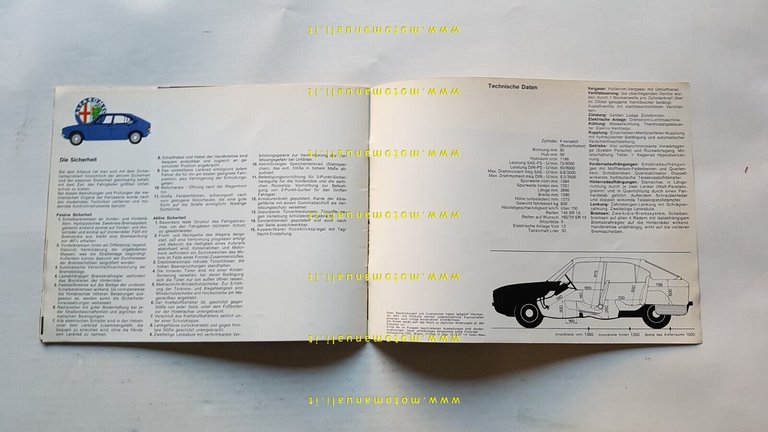 Alfa Romeo Alfasud 1972 depliant originale TEDESCO Text auf Deutsch …