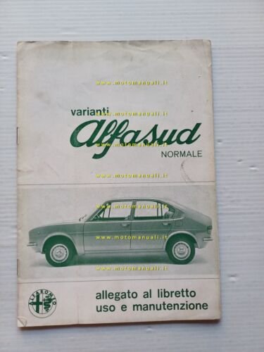 Alfa Romeo Alfasud Normale 1975 VARIANTI AGGIORNAMENTO manuale uso originale