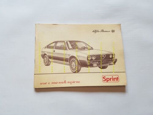 Alfa Romeo Alfasud Sprint 1984 manuale uso manutenzione libretto originale