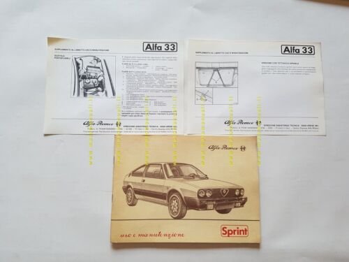 Alfa Romeo Alfasud Sprint 1984 manuale uso manutenzione libretto originale