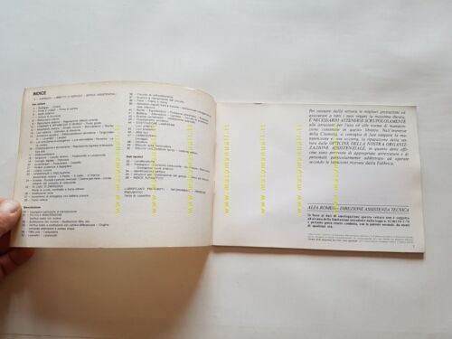 Alfa Romeo Alfasud Sprint 1984 manuale uso manutenzione libretto originale