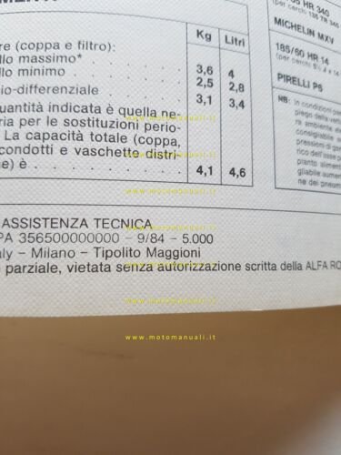 Alfa Romeo Alfasud Sprint 1984 manuale uso manutenzione libretto originale
