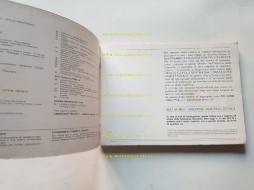 Alfa Romeo Alfetta 1.6 - 1.8 1977 manuale uso manutenzione …